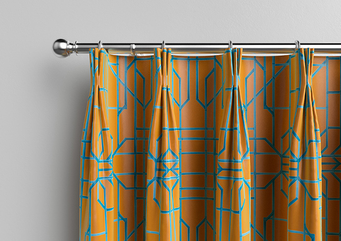 Bamboo Candy, Blue Orange - Made To Measure Curtains - Image 11